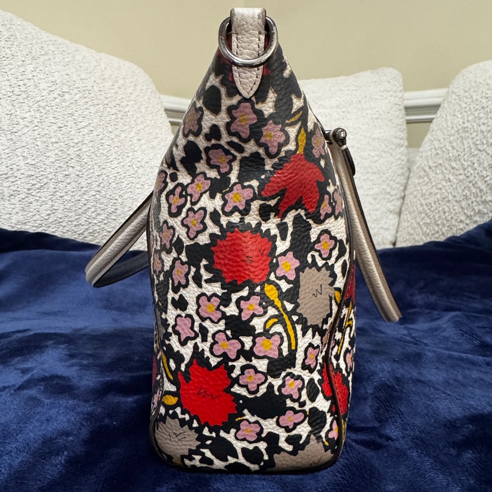 Coach Floral Prairie Satchel 2016 Chalk/Light Pebbled Leather Dust Bag & Tag - Picture 5 of 16